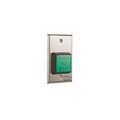 Alarm Controls TS2T 2" Green Square Push to Exit Button with Timer Satin Stainless Steel TS2T